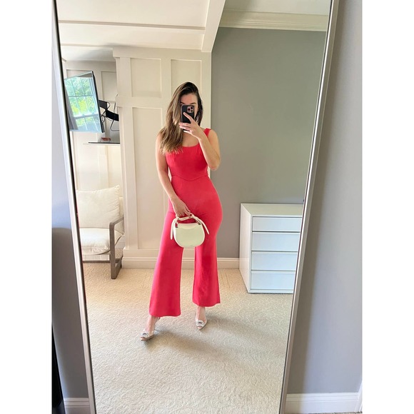 Saloni Coral Crepe Jumpsuit - Picture 3 of 7